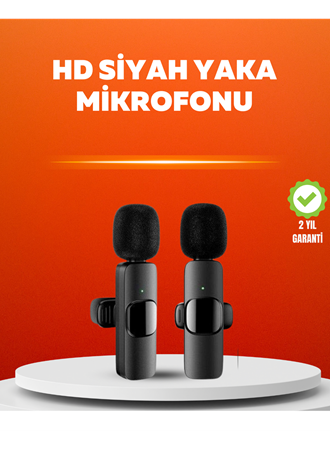 Çift Mikrofonlu Kablosuz Kayıt Seti iPhone Uyumlu Mini Mikrofon