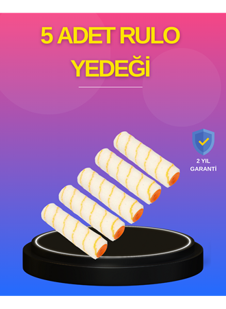 5’li Detay Boya Rulo Takımı Pürüzsüz Yüzey İçin İdeal