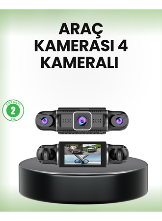 GPS’li 4 Kameralı Araç İç Dış Kayıt Sistemi 1080P WiFi Destekli