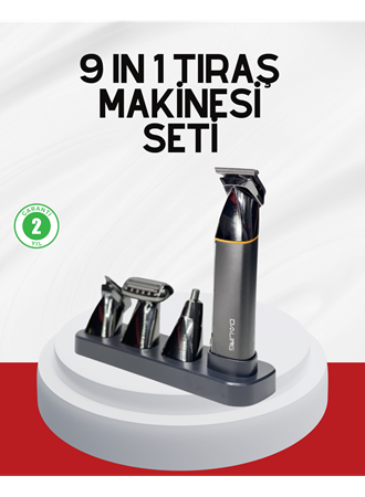 Şarjlı 9’u 1 Arada Çok Amaçlı Erkek Bakım Seti Yıkanabilir Başlıklar