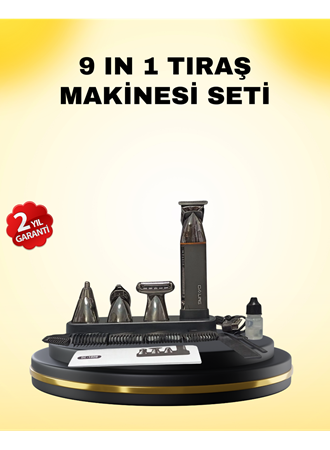 9’u 1 Arada Bakım Seti Güçlü Motorlu Saç Sakal Burun Kulak Trimmer