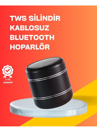 Mini Silindir Kablosuz Hoparlör Güçlü Ses 4W Bas + TWS Senkron Özellik