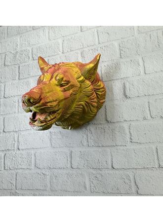 Gold Kurt Duvar Aksesuarı Asılabilir 3D Dekoratif Heykel 25x19 cm