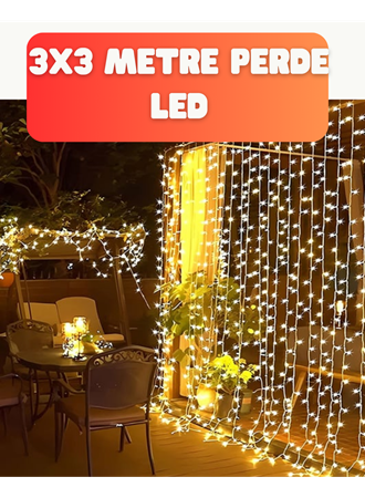 3x3 Metre Şelale LED Perde Işık İç Dış Mekân Dekorasyonu