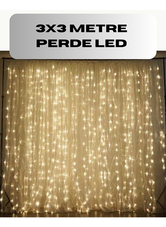 3x3 Perde LED Işık Şelale Model Özel Gün Dekoratif Aydınlatma