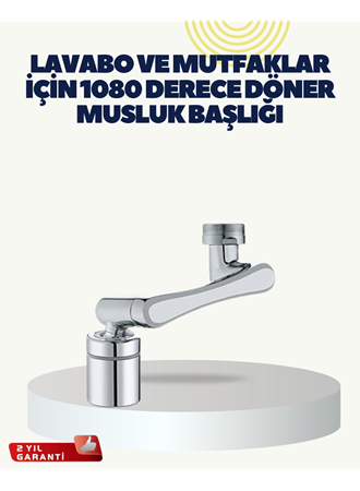 Çok Yönlü Dönebilen Musluk Başlığı 2 Fonksiyonlu Su Akışı