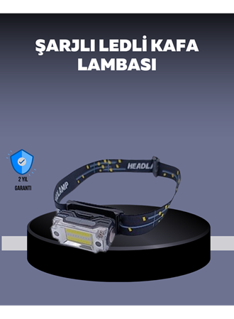 USB Şarjlı Mini LED KAFA Feneri 50m Odak 150m Geniş Aydınlatm