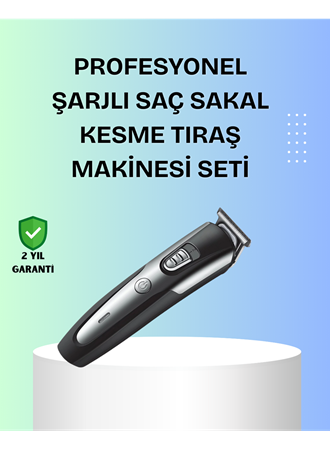 Kuaför Tipi Şarjlı Saç ve Sakal Kesme Makinesi Güçlü Motorlu