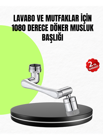 2 Modlu 1080° Dönebilen Musluk Başlığı Esnek 3 Eklemli Hareketli Tasarım