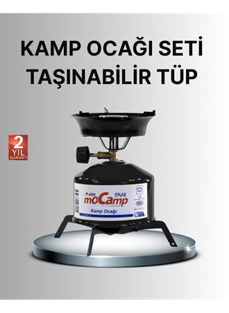 Kompakt Kamp Ocağı Seti Gaz Tüplü Ayarlanabilir Alevli 400g Hafif Tasarım