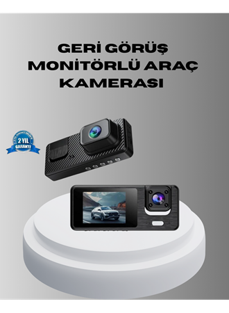 Park Modlu 3 Kameralı Araç Kayıt Cihazı 1080P Ön Kamera 2’’ Ekran