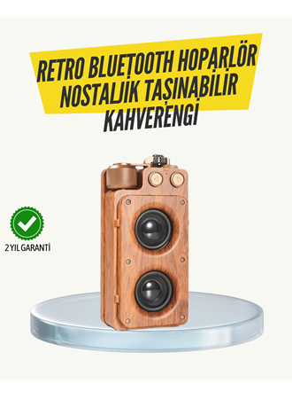 Klasik Görünümlü Bluetooth Hoparlör 360 Derece Stereo ve FM Radyo
