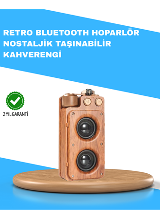 Retro Radyo Tasarım Bluetooth Hoparlör 1800mAh Uzun Çalma Süresi