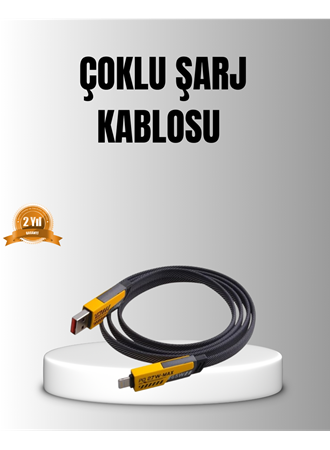65W 4’ü 1 Arada Örgülü Hızlı Şarj Kablosu USB-C USB-A Çoklu Şarj Dayanıklı