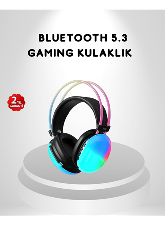 RGB Işıklı Kablosuz Kulaklık Bluetooth 5.3 800mAh Ergonomik IPX4 Dayanıklı