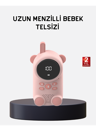 Bebek Telsizi LCD Ekran VOX İki Yönlü İletişim USB Şarj Hafif