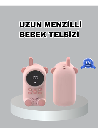 Şarjlı Bebek Telsizi Uzun Mesafe 22 Kanal LCD Ekran VOX Modu 400 mAh