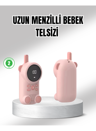 Uzun Menzilli Bebek Telsizi 1-3 Km Çekim 22 Kanal LCD Ekran VOX Şarjlı