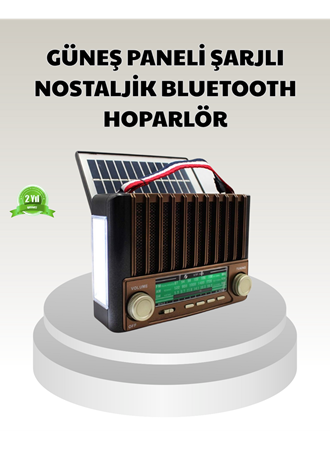 Güneş Enerjili Taşınabilir Hoparlör KTF-1428 Bluetooth Radyo USB SD Kart Destekli