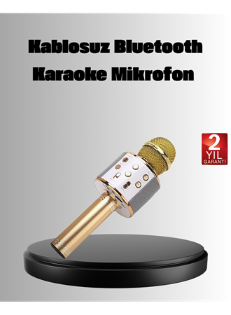 Kablosuz Karaoke Mikrofon USB AUX Destekli Parti ve Eğlence İçin
