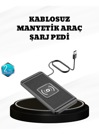 15W Manyetik Kablosuz Şarj Pedi Araç Masa Kullanımına Uygun Qi Şarj Cihazı