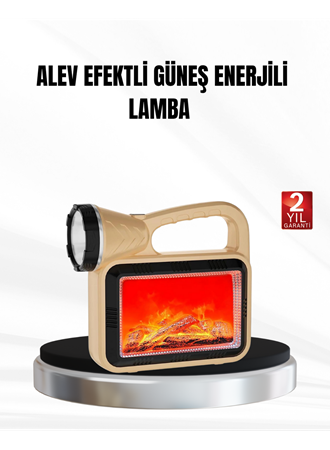 Solar Alev Işığı COB Teknolojili Taşınabilir El Feneri ve Kamp Lambası