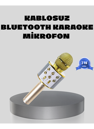 Bluetooth Karaoke Mikrofon Şarjlı Uzun Pil Ömürlü Çok Fonksiyonlu
