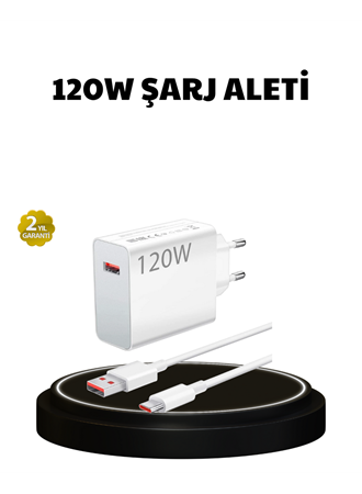 120W Ultra Hızlı Şarj Adaptörü USB-C Destekli Güçlü Şarj Teknolojisi