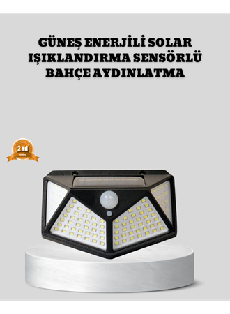 Güneş Enerjili Aydınlatma 100 LED Sensörlü Solar Dış Mekan Lamba