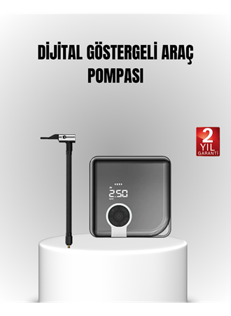 6000mAh Bataryalı Type-C Şarjlı Mini Hava Kompresörü LED Işıklı