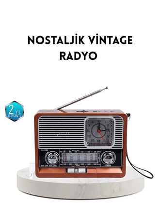 Dekoratif Vintage Radyo – Klasik Görünüm, Modern Fonksiyon ve Uzun Ömürlü Kullanım