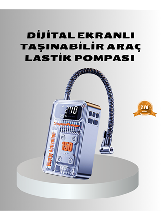 Şarjlı Kablosuz Hava Pompası – 150 PSI Basınç, LED Ekran ve 6000mAh Batarya