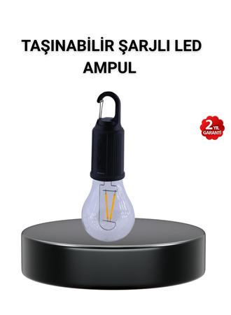 Taşınabilir Şarjlı LED Kamp Lambası – Type-C Girişli ve Kancalı Tasarım