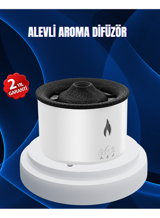 3D Alev Işıklı Aromaterapi Makinesi – 360 ml Su Kapasiteli Sessiz Difüzör