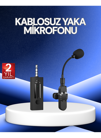 360° Kablosuz Yaka Mikrofonu – Gürültü Engelleme, 60m Menzil, Type-C Şarjlı