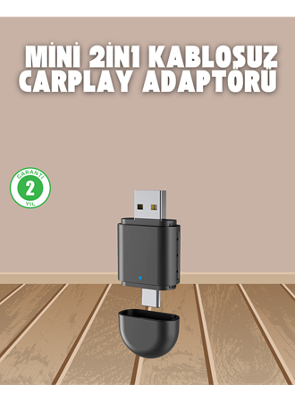 Kablosuz CarPlay Adaptörü – USB-A & Type-C Uyumlu Hızlı Bağlantı Cihazı
