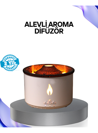 Volkan Efektli Aroma Difüzörü – Sessiz Çalışma, Otomatik Kapanma ve LED Işık