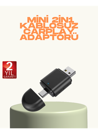 Kablosuz CarPlay ve Android Auto Adaptörü – USB-A & Type-C Girişli Akıllı Dönüştürücü