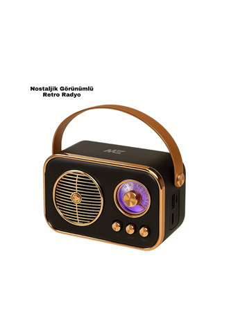 Vintage Bluetooth Radyo – TF Kart ve FM Destekli Taşınabilir Nostaljik Model