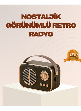 Retro Bluetooth Radyo – Nostaljik Tasarım, TF Kart ve USB Destekli