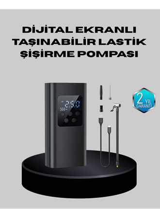 Taşınabilir 80W Kablosuz Lastik Şişirme Pompası Dijital Ekranlı