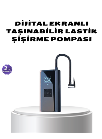 Kablosuz Dijital Lastik Şişirme Pompası LED Işıklı 80W