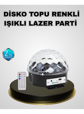 Bluetooth Hoparlörlü LED Disko Işığı Müzik Ritim Duyarlı ve Taşınabilir