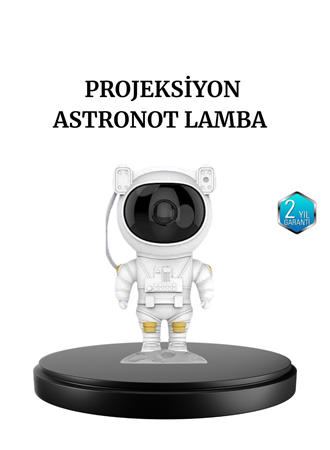 Astronot Projeksiyon Lambası Bluetooth Müzikli ve Uzaktan Kumandalı