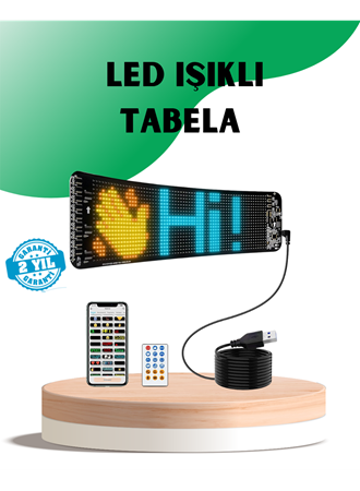 USB Destekli LED Mağaza Tabelası – Renkli RGB Kayan Yazı Paneli