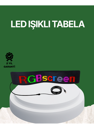 USB Girişli RGB LED Tabela Ayarlanabilir Parlaklık ve Kayan Yazı Özellikli