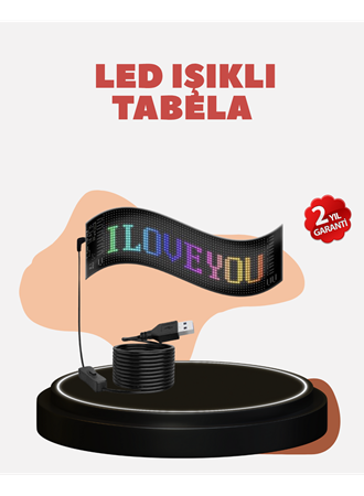 Kayan Yazı Destekli RGB LED Reklam Paneli USB ile Kolay Kurulumlu