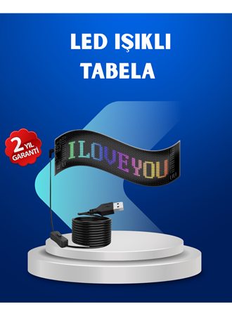 RGB Renkli LED Ekran Tabela USB Bağlantılı ve Kayan Yazı Destekli