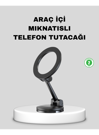Katlanır Manyetik Araç İçi Telefon Tutucu – 360° Dönebilen, MagSafe Uyumlu, Güçlü Mıknatıslı Tasarım