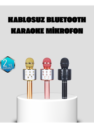 Taşınabilir Karaoke Mikrofon – Bluetooth, USB ve AUX Girişli